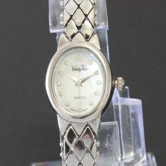 Vintage Ladies Vanity Fair Quartz Watch Mother Of Pearl Dial Stainless Bracelet - Picture 6 of 13